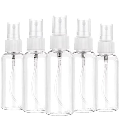 Set 3/5/10 recipiente pulverizatoare reutilizabile din plastic PET transparent – 10ml, 30ml, 50ml, 60ml, 100ml – pentru parfum sau lichide, portabile